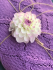 Плед вязанный шерстяной Ромбы Фиолетовый